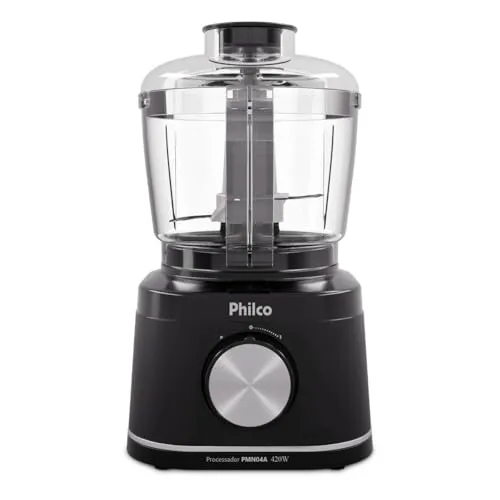 Processador de Alimentos Philco 420W com Jarra 500ml Função Pulsar e Trava