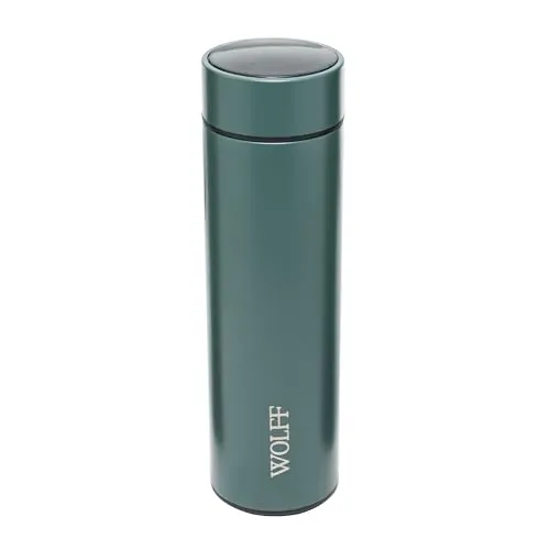 WOLFF - Garrafa Térmica de Aço Inox com Termômetro em Led 500ml Verde