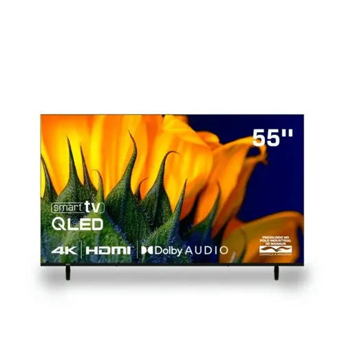 Televisão Smart Tv Hq 55 Qled, 4k Uhd, Dolby Audio, Wi-fi, Bluetooth, 3
