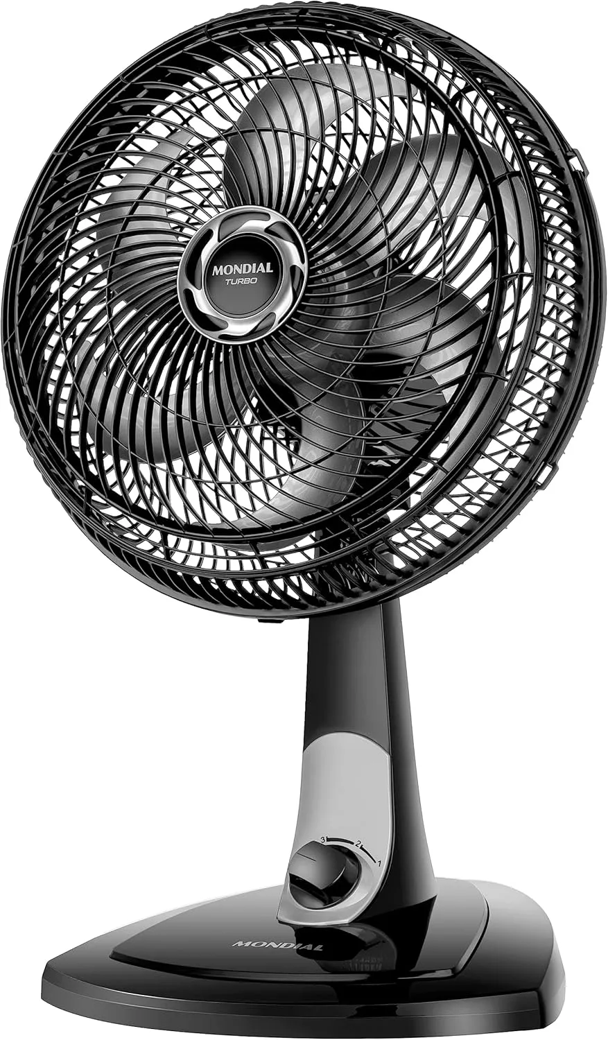 MONDIAL Ventilador de Mesa 30cm Turbo, Preto/Prata, 60W, 220V - VT-30-NB