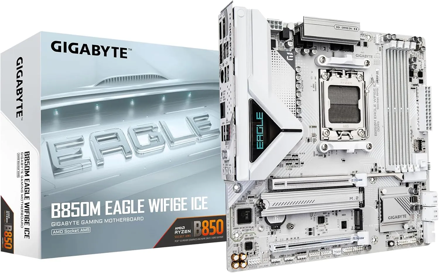 Placamãe B850M Eagle WIFI6E ICE AMD AM5