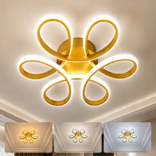 Luminária Led Moderna De Seis Folhas Para Teto Quarto Bivolt