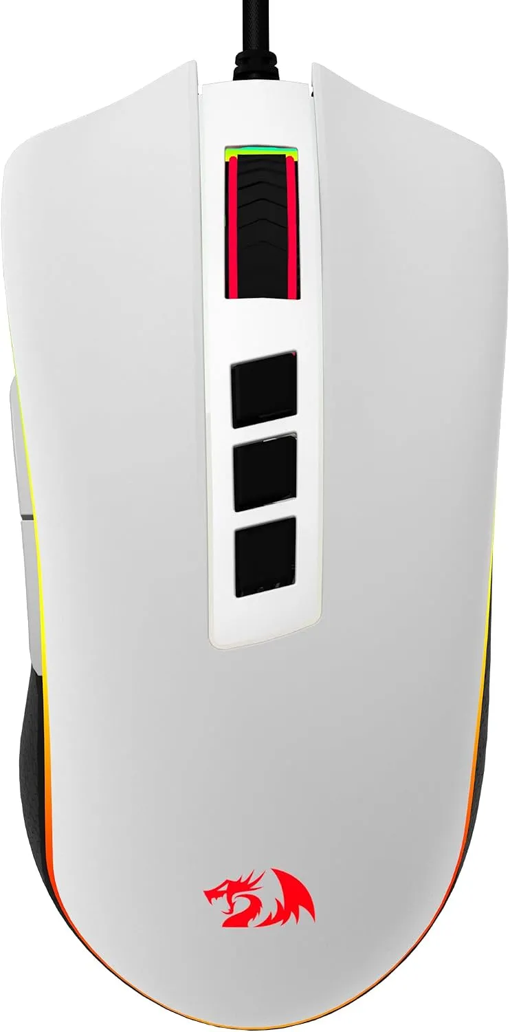Mouse Gamer Redragon Cobra V2 Special Edition Cypher Branco e Preto RGB