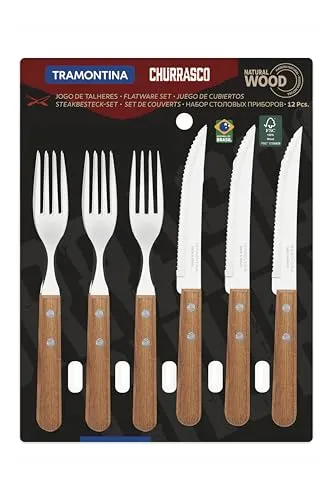 JOGO DE TALHERES PARA CHURRASCO DYNAMIC SORTIDOS COM LAMINAS DE ACO INOX E