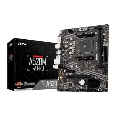 PlacaMãe MSI A520MA PRO AMD AM4 mATX DDR4 Preto
