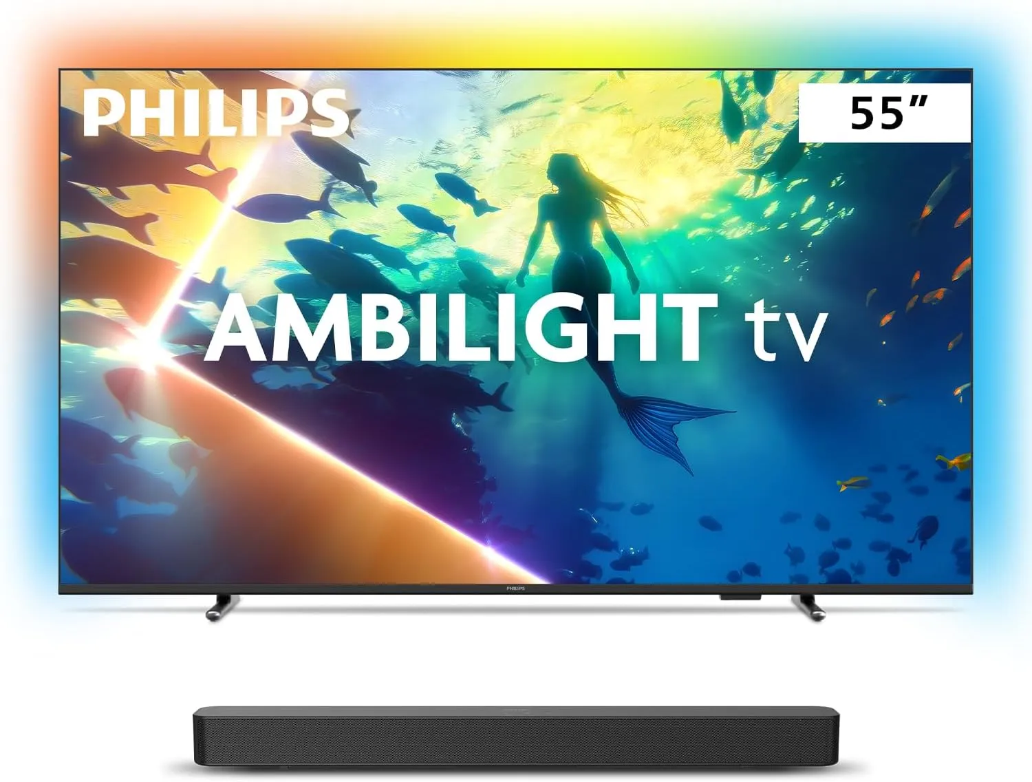 Philips Smart TV Ambilight 55" 4K, 55PUG8100/78 + Soundbar TAB4000