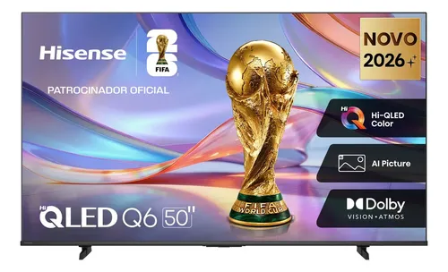 Smart TV Hisense HI-QLED 4K 50" polegadas com Processador AI, Dolby