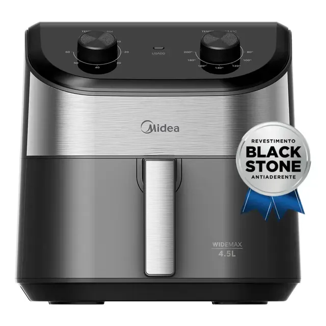 Fritadeira Air Fryer 4,5l Widemax Com Interior De Alumínio 1500w Midea