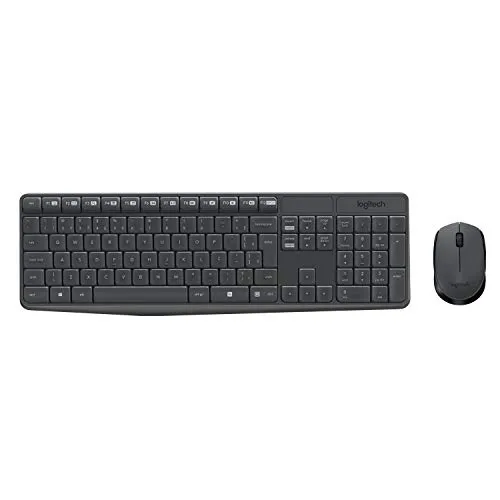 Combo Teclado e Mouse sem fio Logitech MK235 com Conexão USB, Pilhas