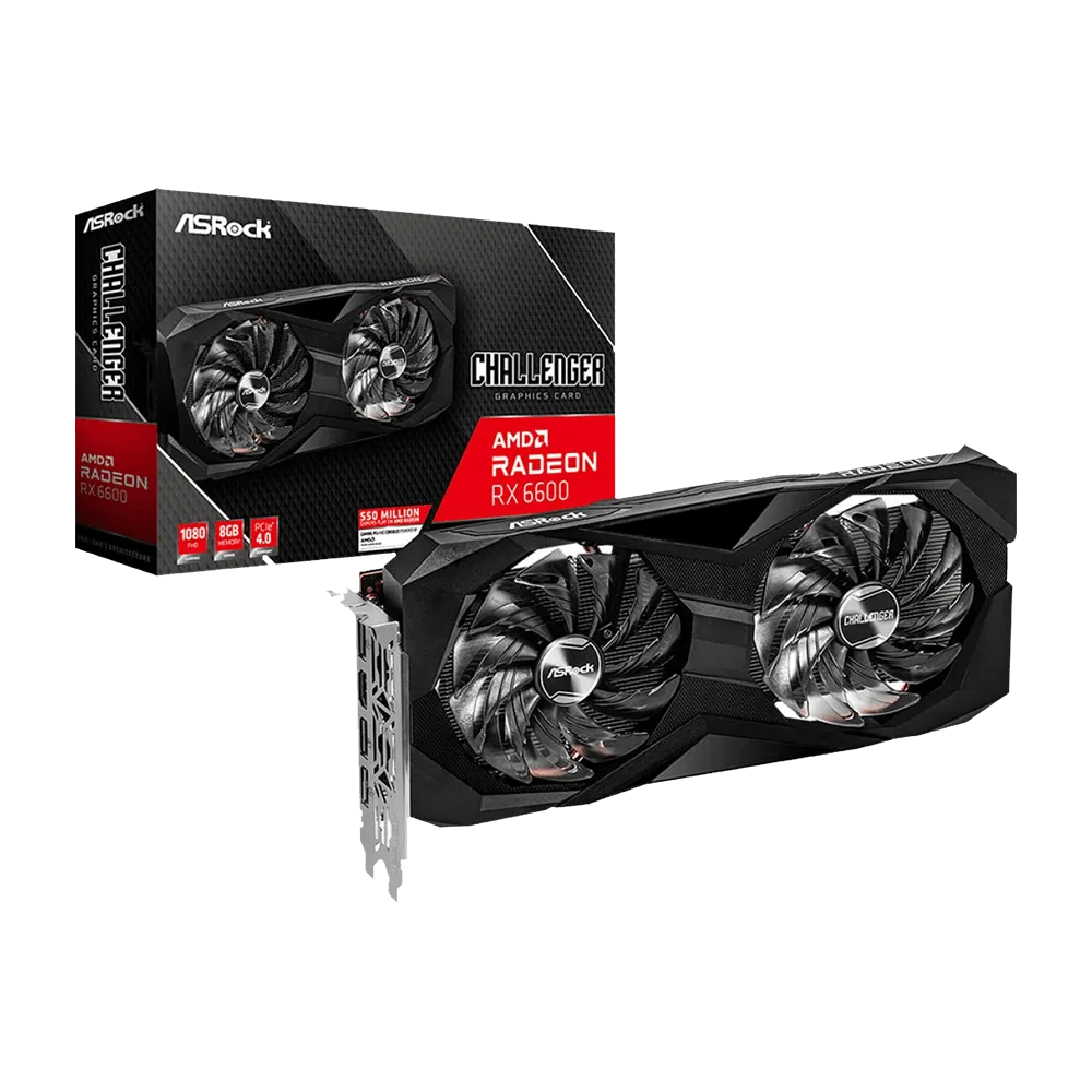 PLACA DE VIDEO GAMER ASROCK RADEON RX 6600 CHALLENGER D 8GB GDD R6