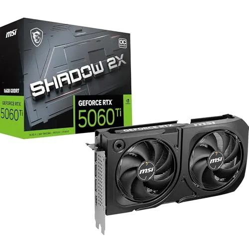Placa de Vídeo MSI GeForce RTX 5060 Ti Shadow OC Plus 2X 16GB GDDR7