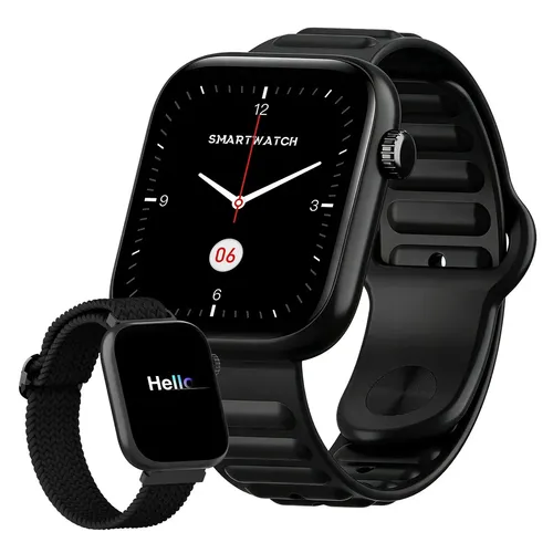 Smartwatch Forestory G1 Preto com Chamada Bluetooth e 2 Pulseiras