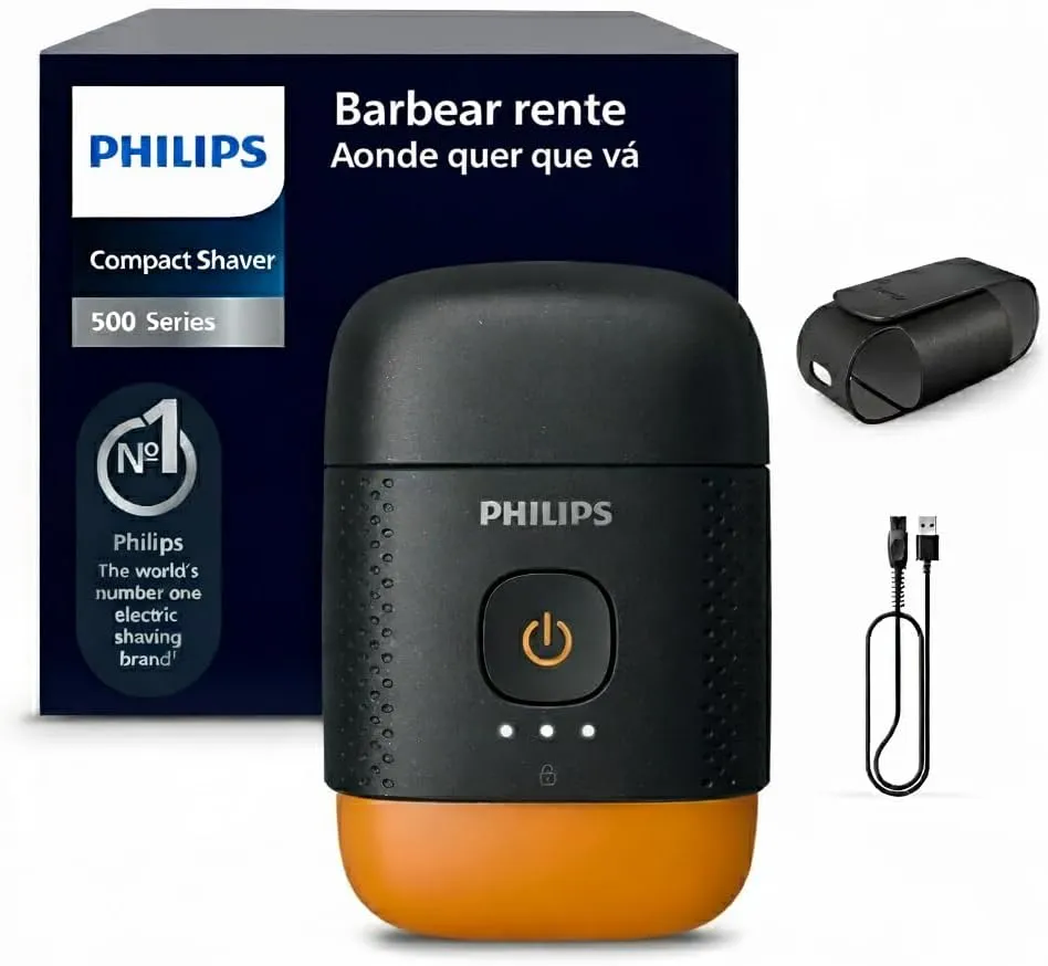 Philips Barbeador Elétrico Shaver Compacto com Lâminas SteelPrecision