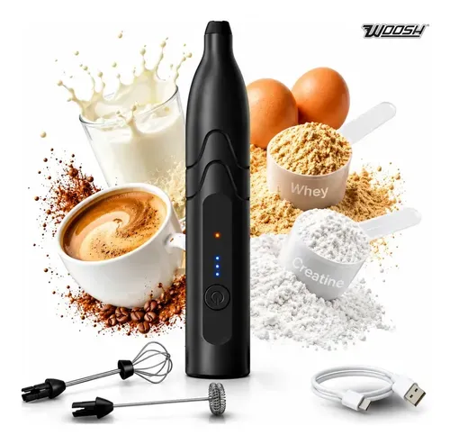 Mixer Elétrico Portátil 2 em 1 Recarregável Potente Misturador de Bebidas
