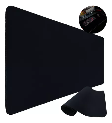 Mouse Pad Gamer 90x40 Escritório Alta Qualidade Preto Liso Isoprene
