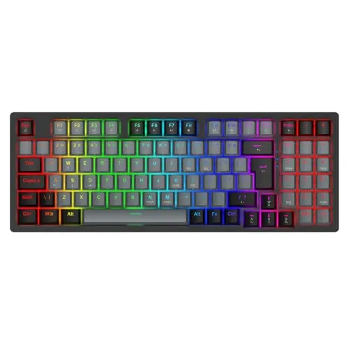 Teclado Mecânico Gamer com Fio 95 Teclas, RGB com 20 Modos de Iluminação