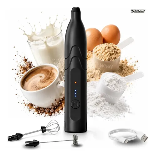 Mixer Elétrico Portátil 2 em 1 Recarregável Potente Misturador de Bebidas