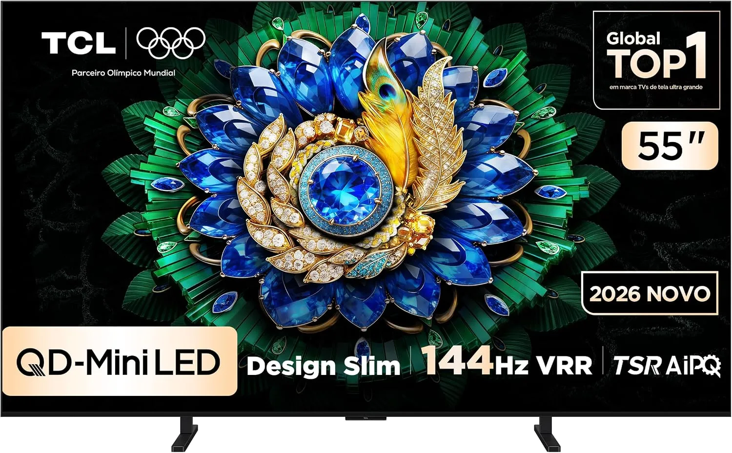 Smart TV TCL 55 Polegadas QD-Mini LED 4K A400M WiFi Bluetooth Google TV