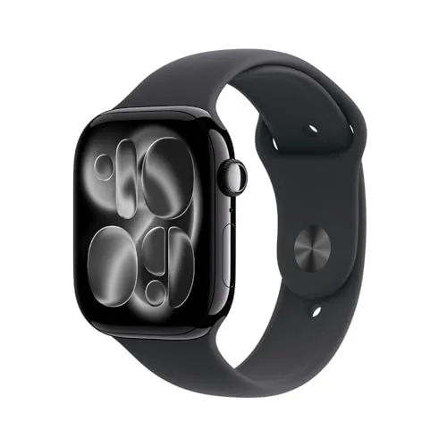 Apple Watch Series 11 GPS, Caixa em alumínio preto brilhante de 46 mm com