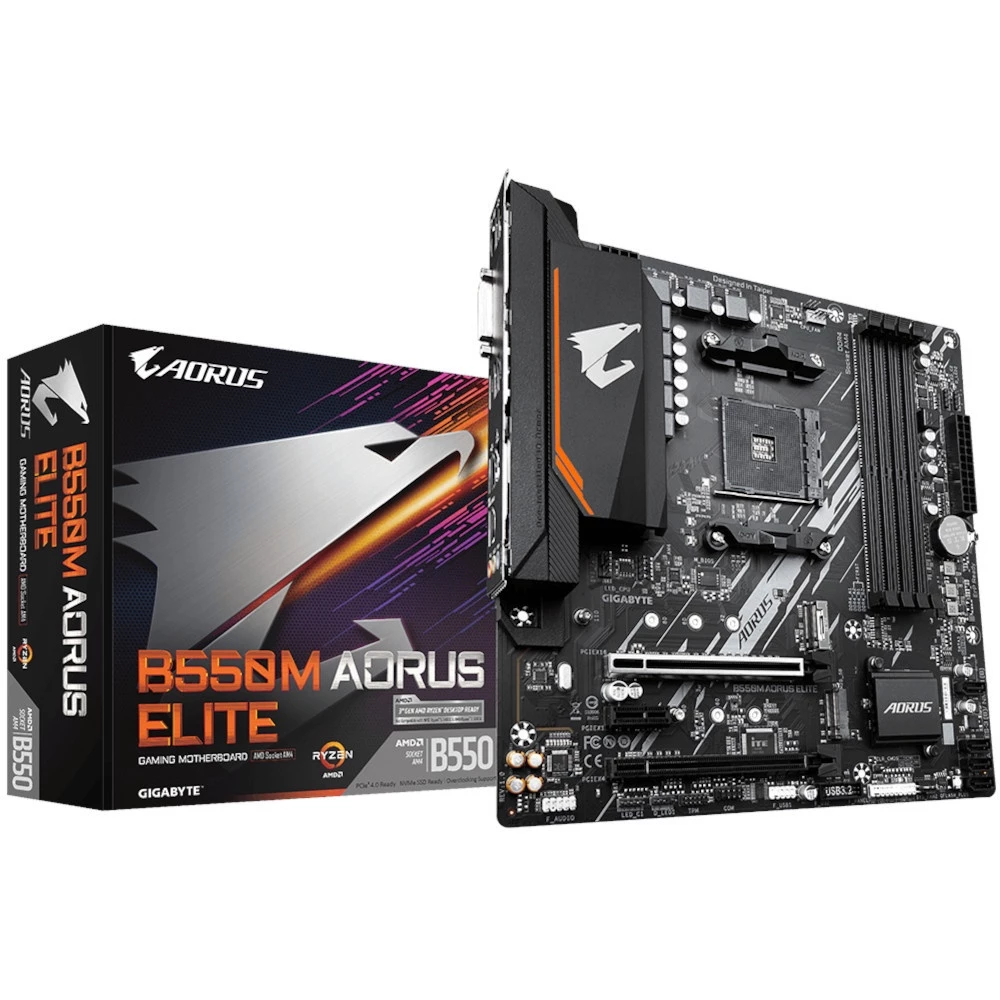 Placamãe Gigabyte AMD AM4 B550M Aorus Elite