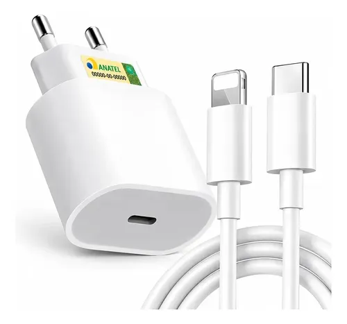 Carregador Compativel Com iPhone 8 X Xr 11 12 13 14 Pro Max Turbo Fonte