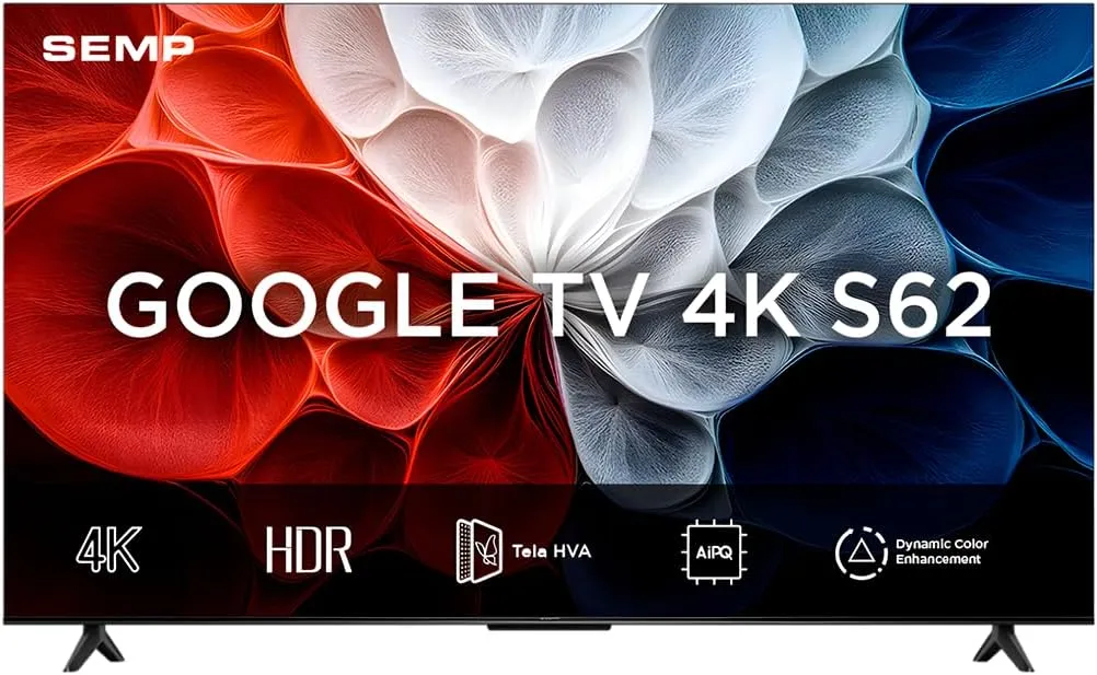 Smart TV Semp 43 Polegadas LED HVA 4K S62 WiFi Bluetooth Google TV 3 HDMI