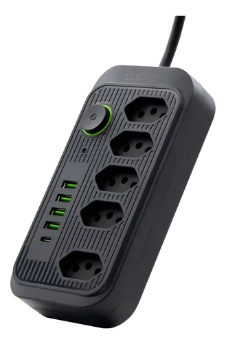 Extensão Coibeu Wkc-541 10 Tomadas 2m 4 Usb Bivolt