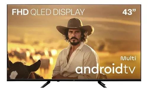 Smart TV Multi 43 Polegadas QLED Full HD Android TV HDR10 Dolby Audio