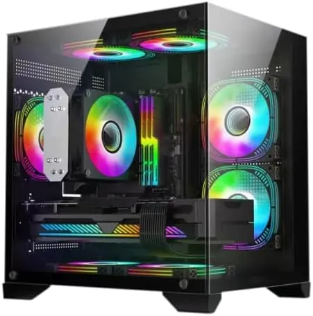 Gabinete Gamer Gb1790 Hayom 4 Fans Rgb Microatx Vidro Temp
