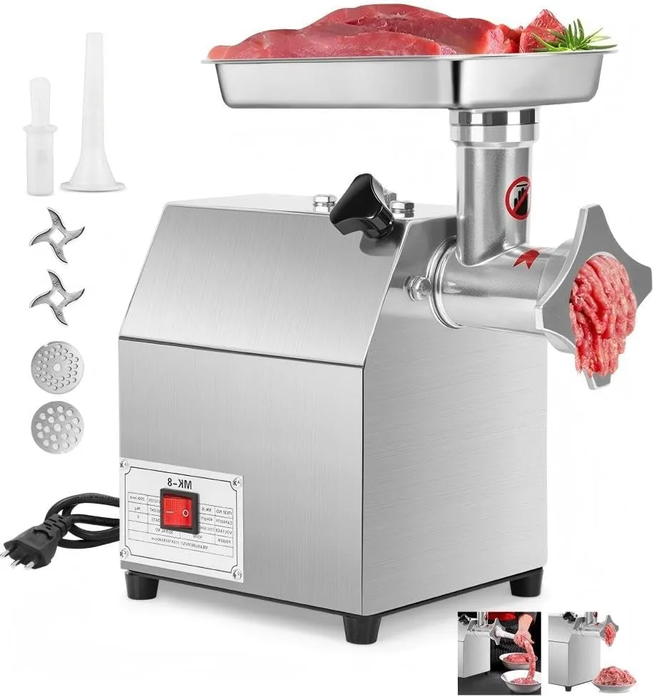 Moedor de Carne Elétrico 110V 500W Aço Inoxidável - Moer Carne, Vegetais e