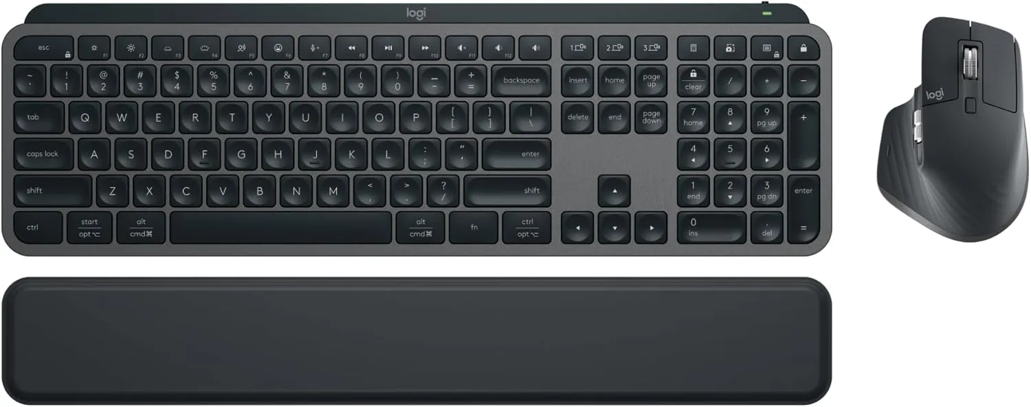 Combo Teclado e Mouse Sem Fio MX Keys S com Apoio para as Mãos, Conexão