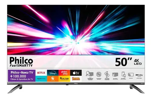Smart TV Philco 50" Polegadas 4K UHD Roku TV HDR10 Dolby Audio WiFi