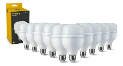Kit 10 Lâmpadas LED Bulbo 50W Alta Potência Branco Frio 6500K Bivolt E27
