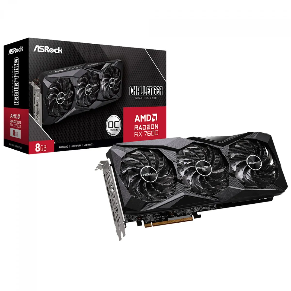 Placa de Vídeo AsRock AMD Radeon RX 7600 Challenger Pro OC 8GB GDDR6