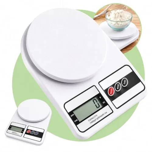 Balança de Cozinha Digital 10kg Precisão 1g Função Tara, Display LCD