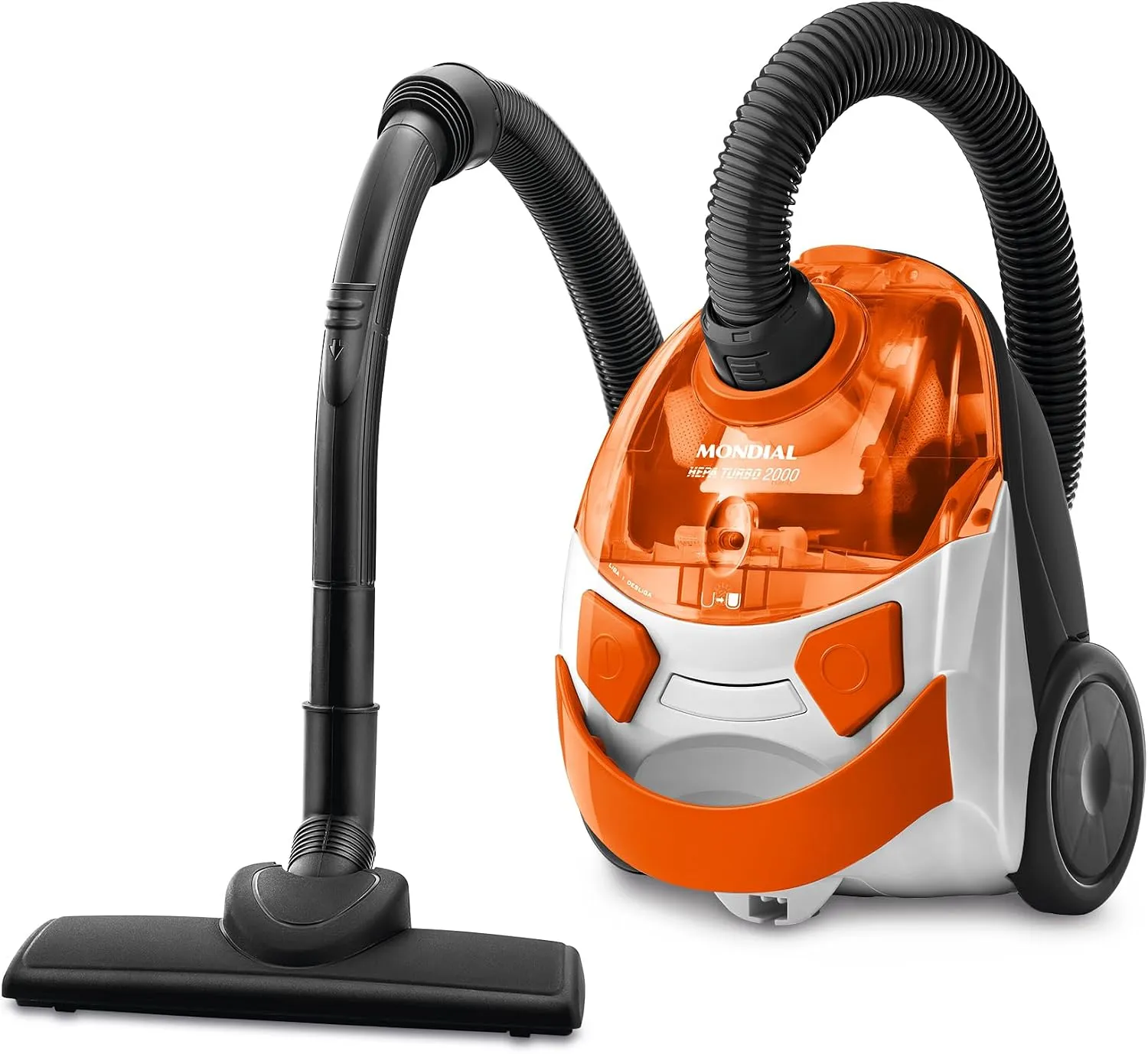 MONDIAL Aspirador de Pó Hepa Turbo 2000, Branco/Laranja, 1500W, 110V