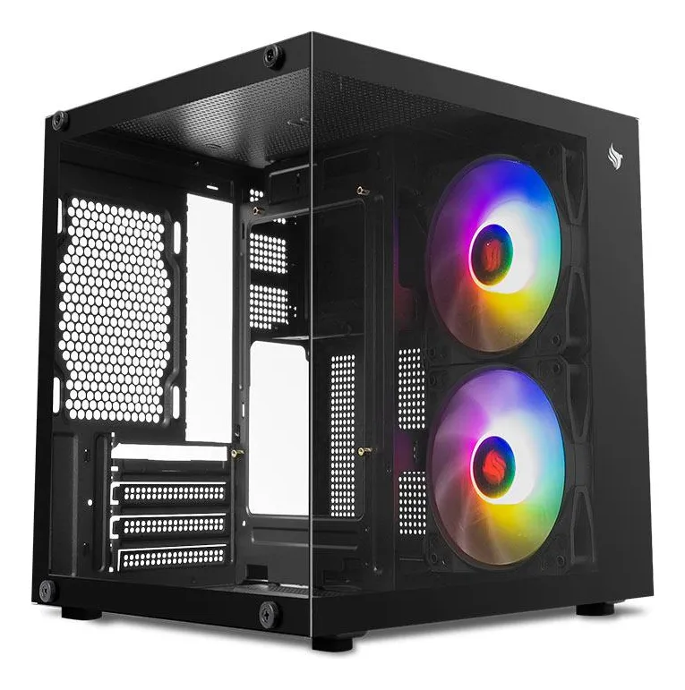 Gabinete Gamer Pichau Atom X PGATOMXBK Lat De Vidro