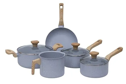 Mimo Style, Conjunto de 5 Panelas com Tampa de Vidro Temperado Pratic Cook