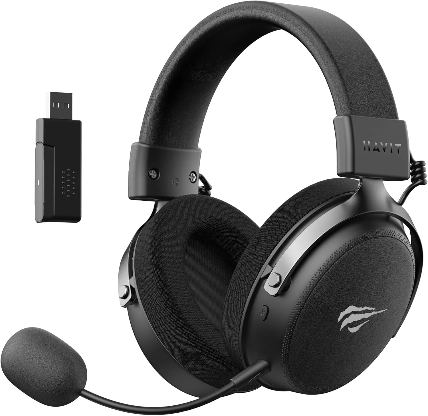 Fone de Ouvido Headset Havit H2015 Pro Black, 5 Modos de Conexão, 2.4GHz