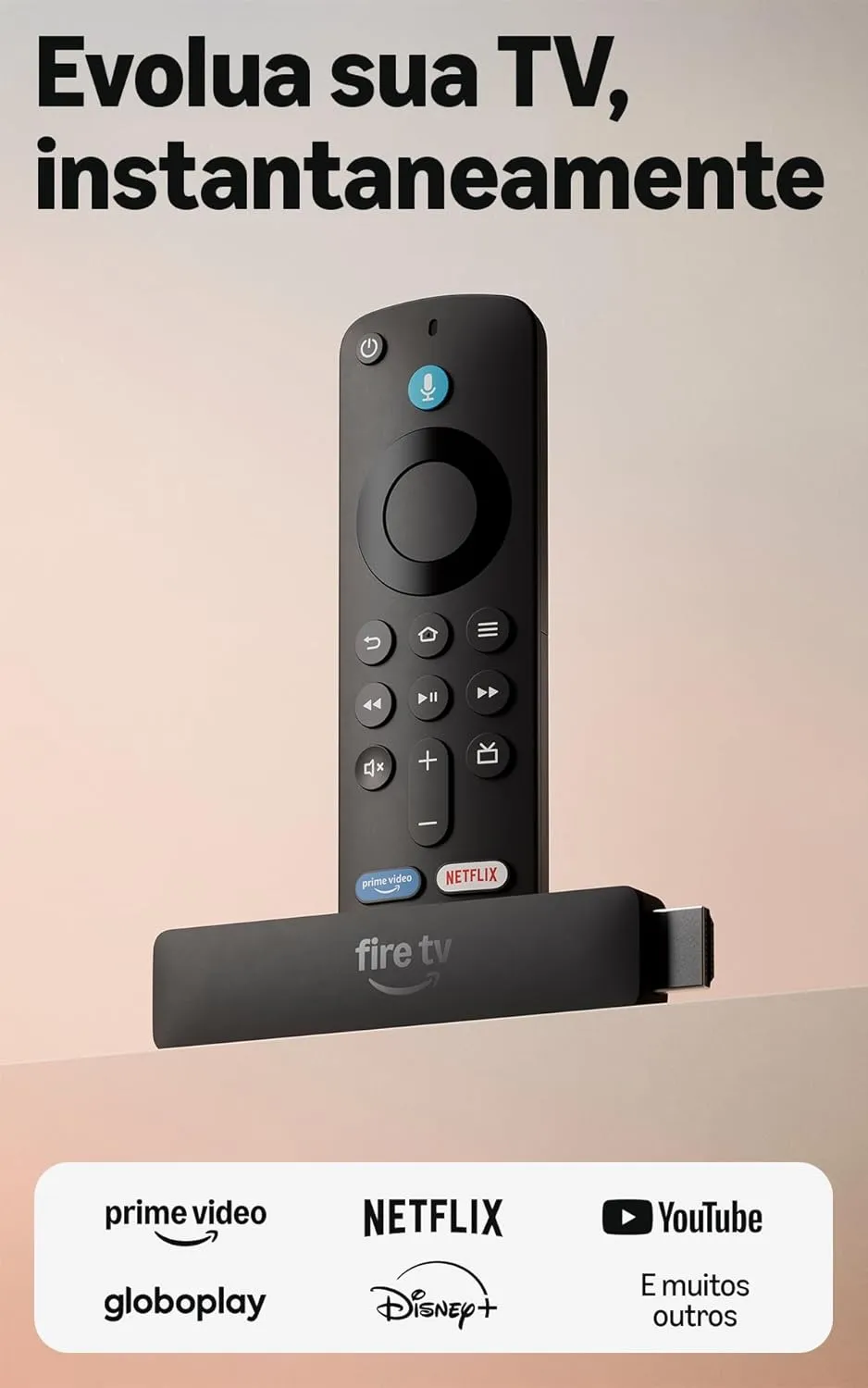 Amazon Fire TV Stick HD (modelo mais recente), Controle Remoto por Voz com