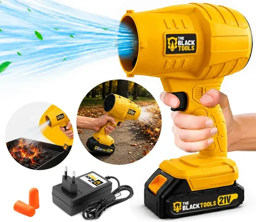 Soprador De Ar Turbo 21v Portátil Bateria Recarregável Potente Para Folhas