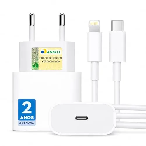 Kit Carregador Turbo 25W Compativel c/I.Phone 8 X Xr 11 12 13 14 Pro Max