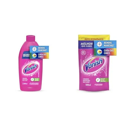 Kit Vanish Multiuso Tira Manchas Líquido para Roupas Coloridas 500ml +