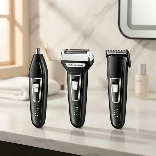 Máquina de Cortar Cabelo 3 em 1 Aparador de Pelos Nariz e Orelhas Kemei