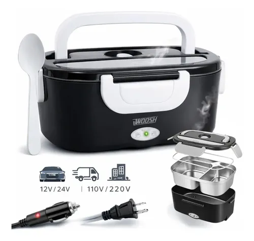 Marmita Elétrica Preta Bivolt Portátil Doméstica 110/220v Veicular 12/24v