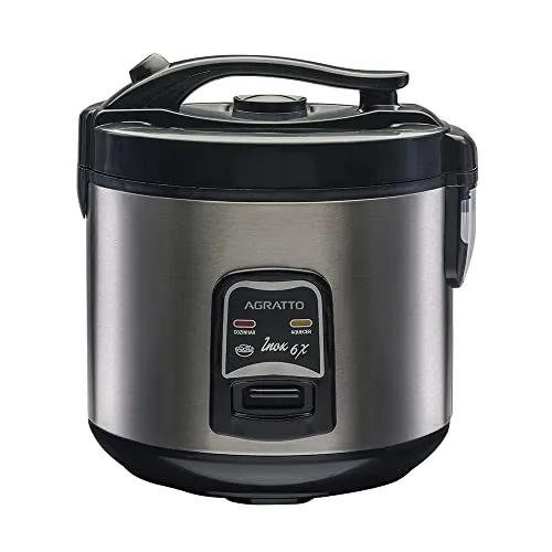 PANELA ELETRICA ARROZ INOX E VISOR VIDRO PAI6X 127V AGRATTO, Agratto